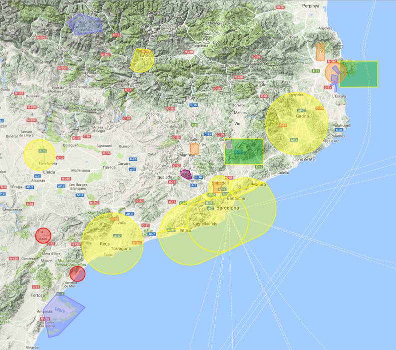 Paisajes Verticales - mapa de zonas prohibidas al vuelo